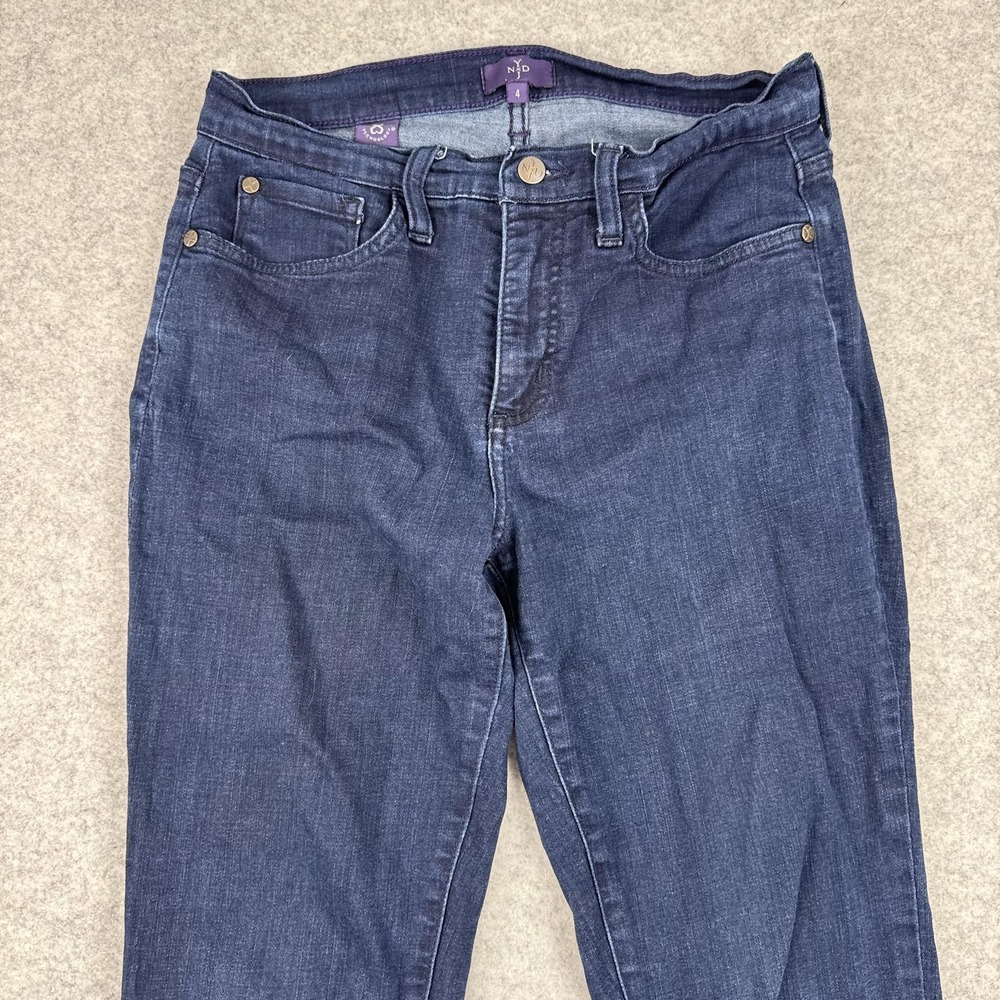 NYDJ Jeans Womens 4 (27x29) Blue Straight Leg Mid Rise Dark Wash Denim Classic